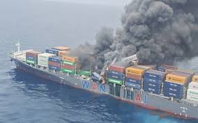 Wan Hai container ship catches fire off southern India